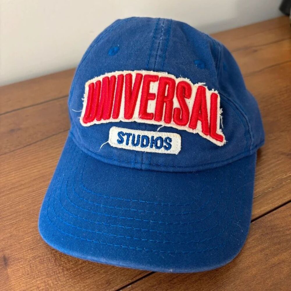 Vintage Universal Studios Embroidered Logo Blue Strapback Hat Baseball Cap